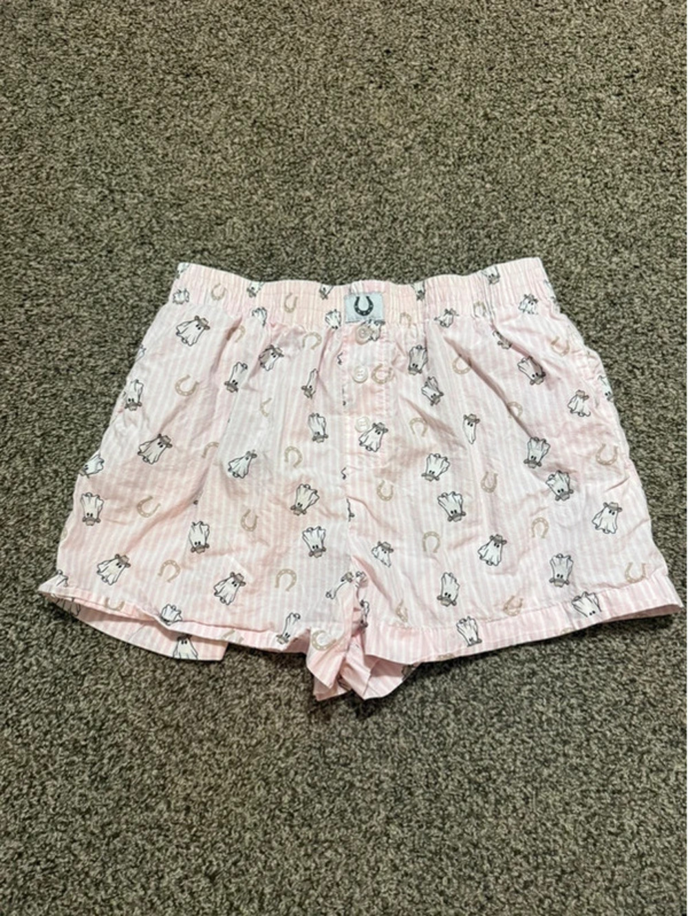 Better Together Women’s Small Pink Cotton Pajama Shorts Printed Drawstring